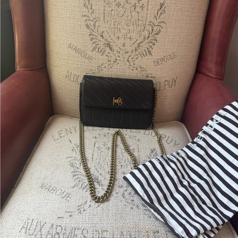 Vintage Elegant Black Quilted Leather Chain Bag